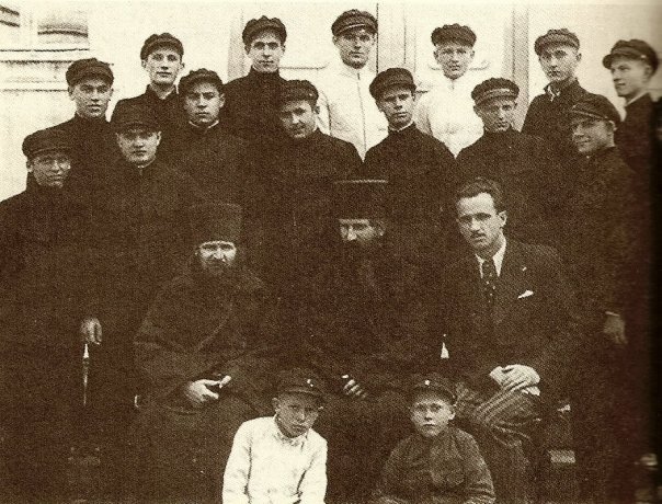 Seminary students with instructors, Archbishop St. John Maximivitch and St. Justin Popovich in center, 1933